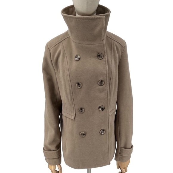 Forever 21 Tan Double Breasted Pea Coat Size Large Women's - Picture 1 of 9